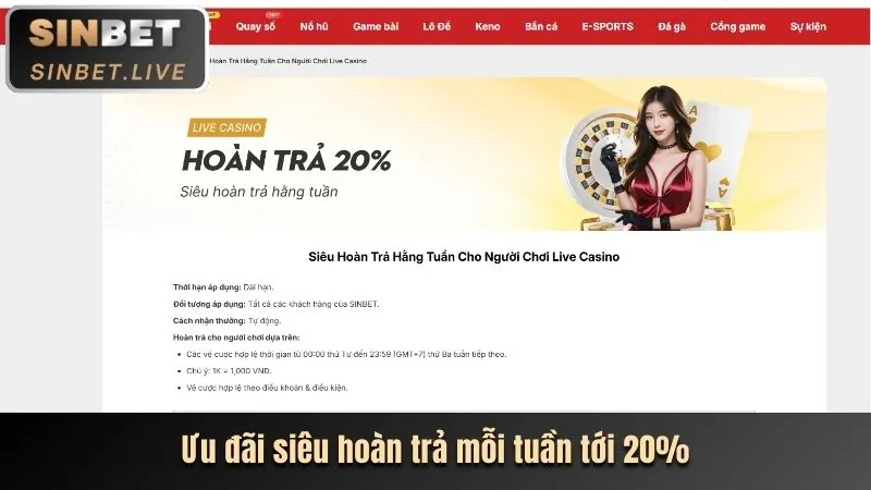 Chương trình hoàn trả thua cược Ga6789